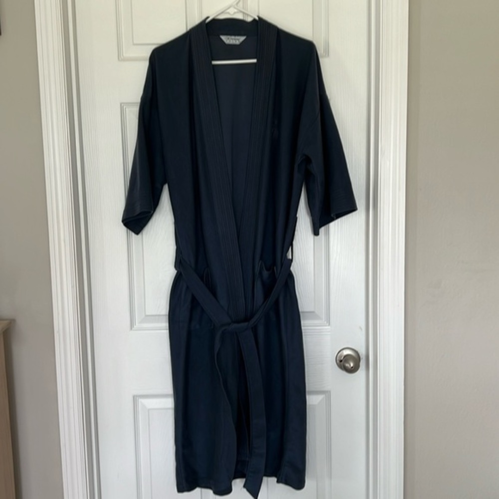 Vintage 80’s Hemingway Point mens blue short sleeve fleece robe